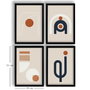 Wallity Cuadro Decorativo Enmarcado MDF (4 Piezas) de 38 x 53 cm